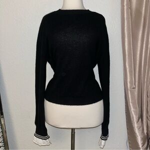 Philosophy Di Lorenzo Serafini Cashmere Black Long Sleeve Knit Crewneck Sweater